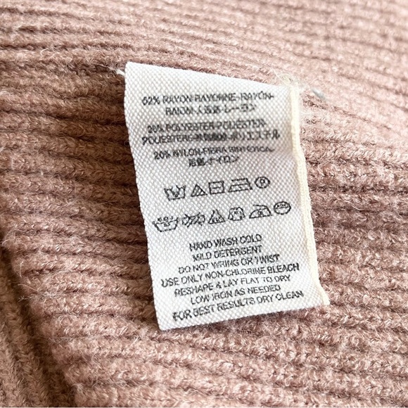 Free People Sweater Women’s Small Cozy Turtleneck Mauve Pink Oversized - Picture 5 of 7